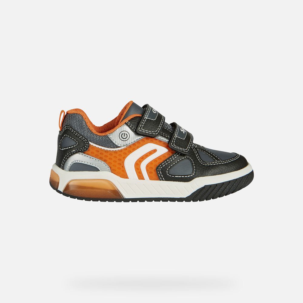 Tenis Geox Menino Pretas/Laranja - Inek - FOHEV8927